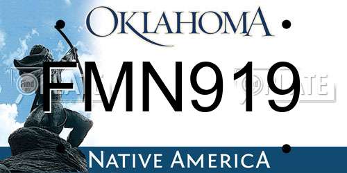 FMN919 Oklahoma License Plate