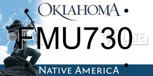 FMU730 Oklahoma License Plate