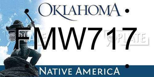 FMW717 Oklahoma License Plate
