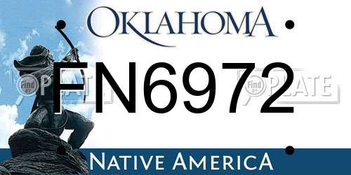 FN6972 Oklahoma License Plate