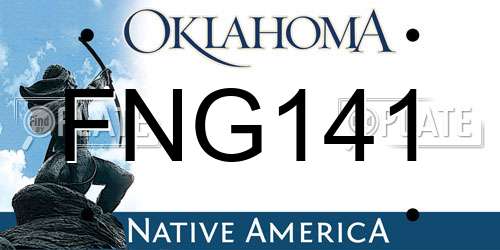 FNG141 Oklahoma License Plate