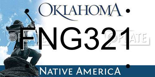 FNG321 Oklahoma License Plate