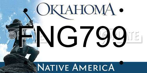 FNG799 Oklahoma License Plate