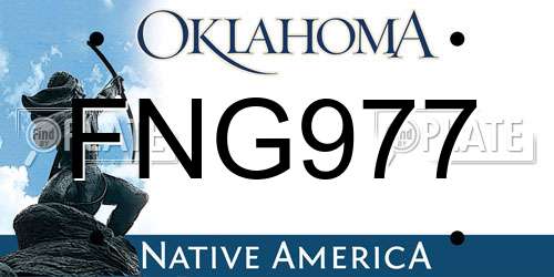 FNG977 Oklahoma License Plate