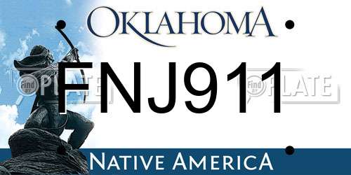 FNJ911 Oklahoma License Plate