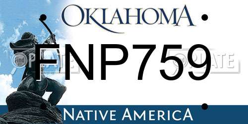 FNP759 Oklahoma License Plate