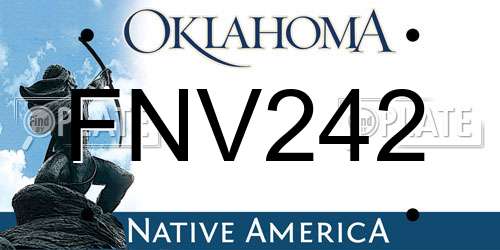 FNV242 Oklahoma License Plate