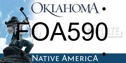 FOA590 Oklahoma License Plate