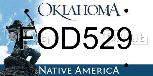 FOD529 Oklahoma License Plate