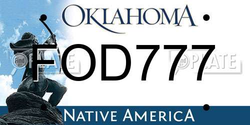 FOD777 Oklahoma License Plate