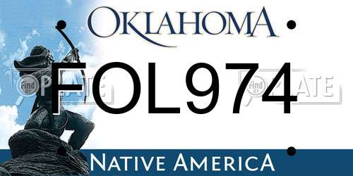 FOL974 Oklahoma License Plate