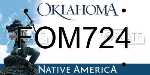 FOM724 Oklahoma License Plate