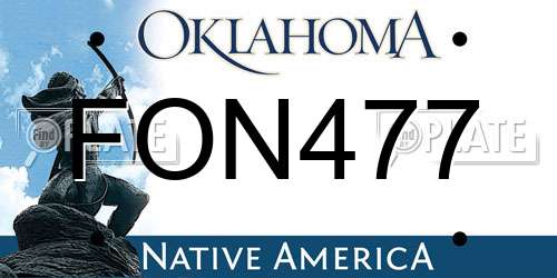 FON477 Oklahoma License Plate