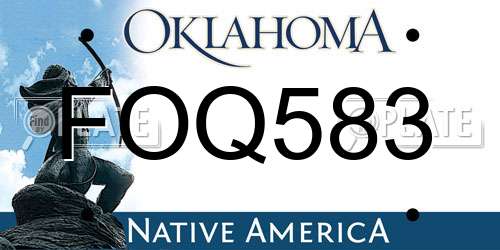 FOQ583 Oklahoma License Plate
