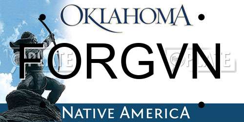FORGVN Oklahoma License Plate