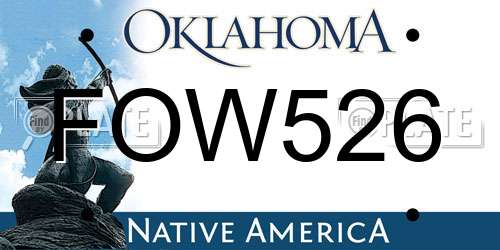 FOW526 Oklahoma License Plate