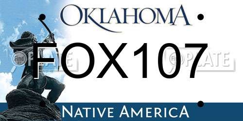 FOX107 Oklahoma License Plate