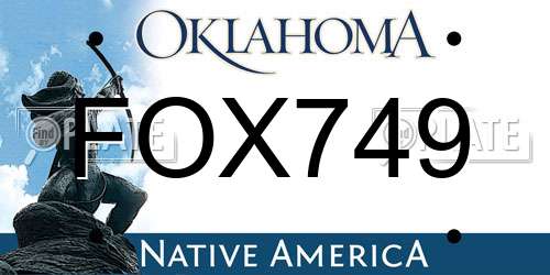 FOX749 Oklahoma License Plate