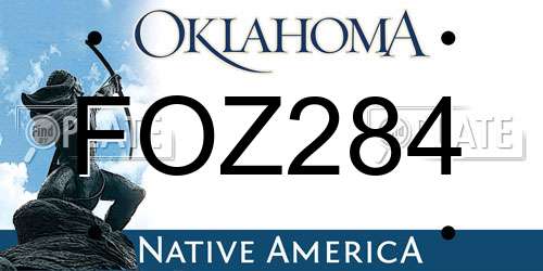FOZ284 Oklahoma License Plate