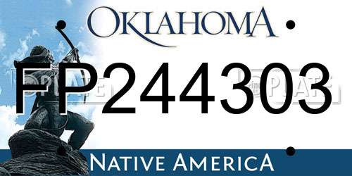 FP244303 Oklahoma License Plate