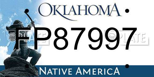 FP87997 Oklahoma License Plate