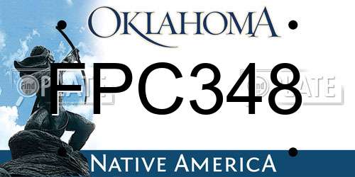 FPC348 Oklahoma License Plate