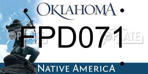 FPD071 Oklahoma License Plate