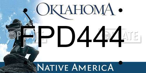 FPD444 Oklahoma License Plate