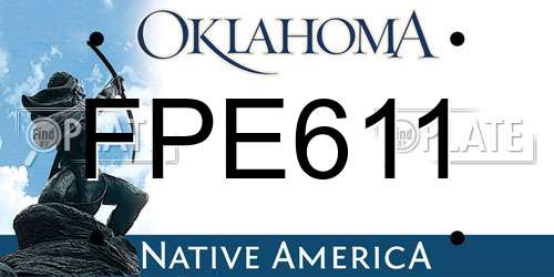 FPE611 Oklahoma License Plate