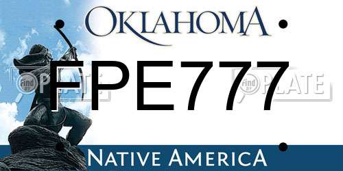 FPE777 Oklahoma License Plate