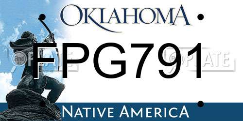 FPG791 Oklahoma License Plate