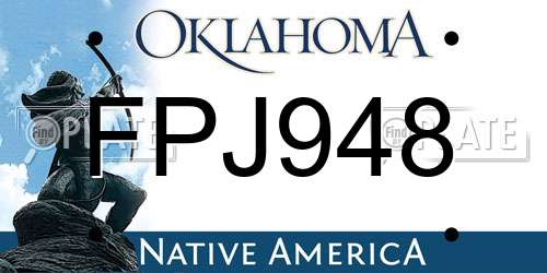 FPJ948 Oklahoma License Plate