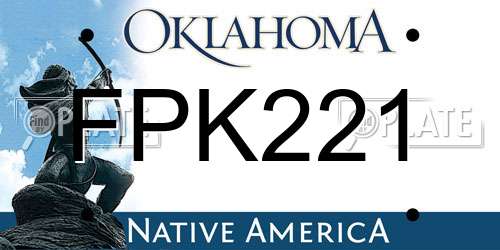 FPK221 Oklahoma License Plate