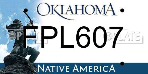FPL607 Oklahoma License Plate
