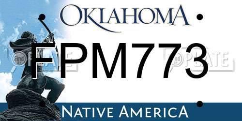 FPM773 Oklahoma License Plate