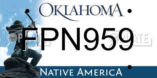 FPN959 Oklahoma License Plate