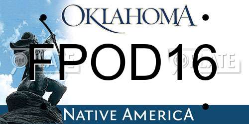 FPOD16 Oklahoma License Plate