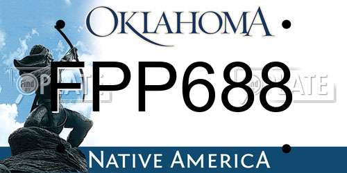 FPP688 Oklahoma License Plate