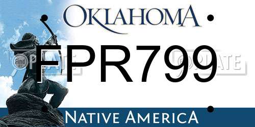 FPR799 Oklahoma License Plate