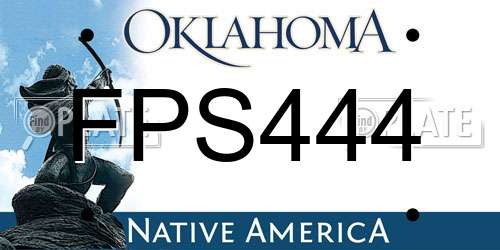 FPS444 Oklahoma License Plate