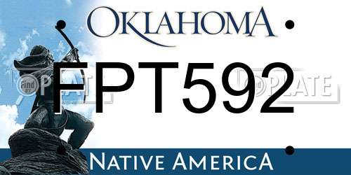 FPT592 Oklahoma License Plate