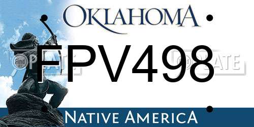 FPV498 Oklahoma License Plate