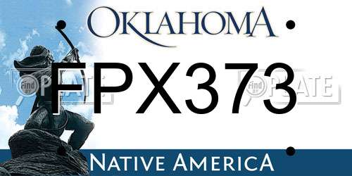 FPX373 Oklahoma License Plate