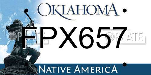 FPX657 Oklahoma License Plate