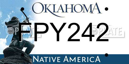FPY242 Oklahoma License Plate
