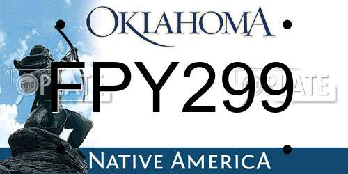 FPY299 Oklahoma License Plate