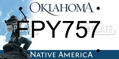 FPY757 Oklahoma License Plate
