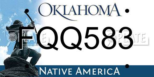 FQQ583 Oklahoma License Plate