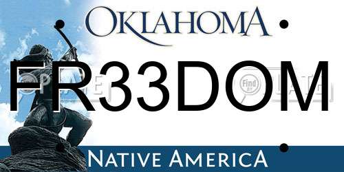 FR33DOM Oklahoma License Plate
