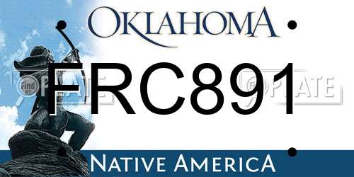 FRC891 Oklahoma License Plate
